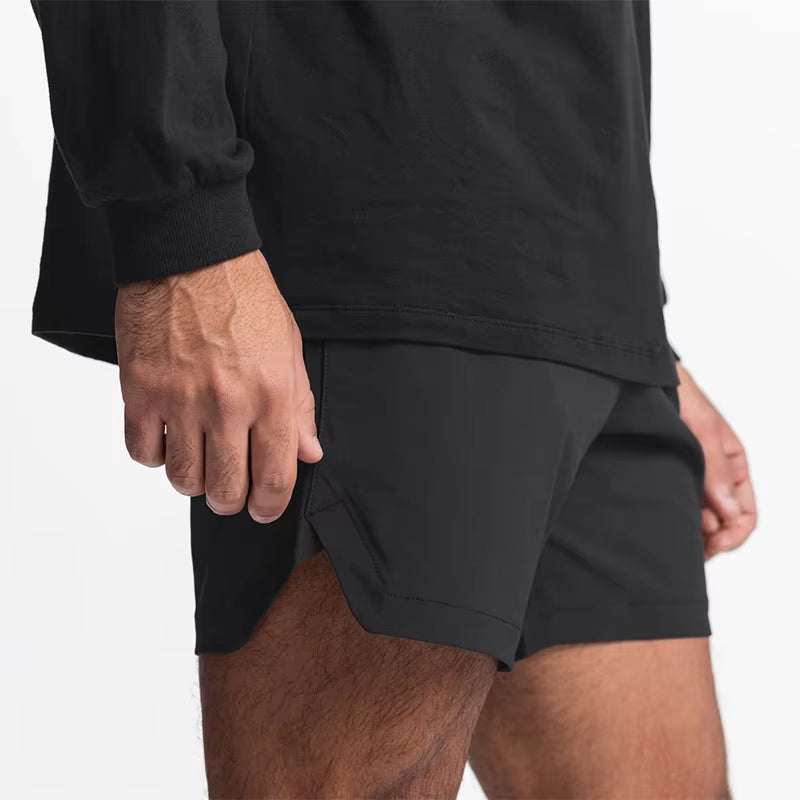 Summer New Gym Jogging Exercise Shorts Men'S Sports Fitness Quick-Drying Multiple Pockets Running Shorts Men Casual Shorts