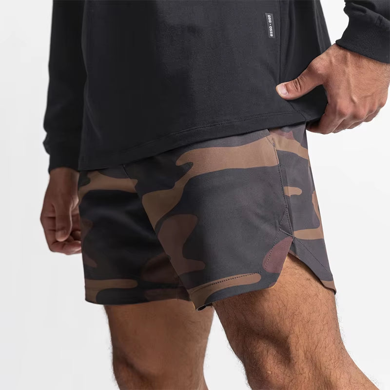 Summer New Gym Jogging Exercise Shorts Men'S Sports Fitness Quick-Drying Multiple Pockets Running Shorts Men Casual Shorts